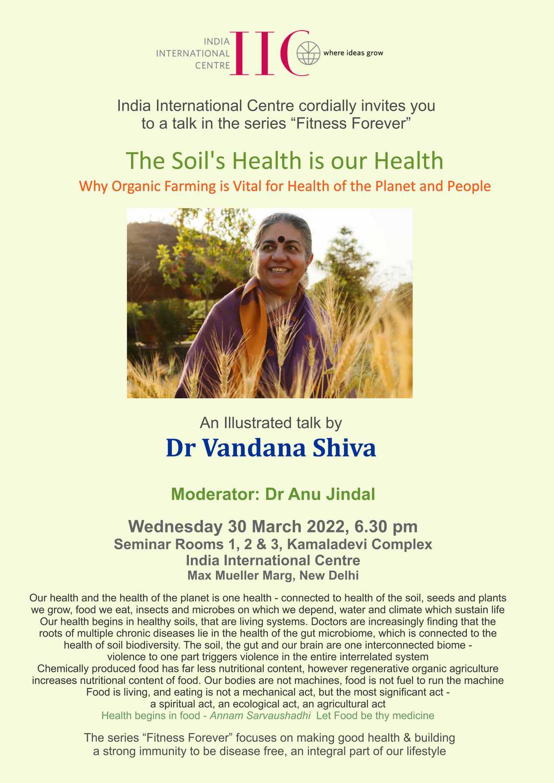 Dr Vandana Shiva Talk